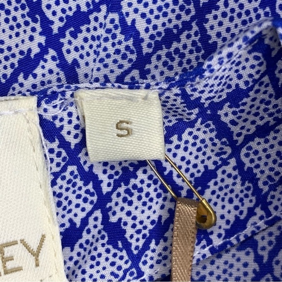 Small NEW Silk Cynthia Rowley Blue White Sleeveless Blouse Lightweight Boho - Picture 7 of 11